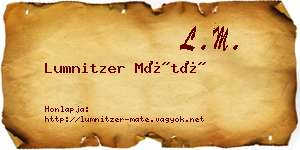 Lumnitzer Máté névjegykártya